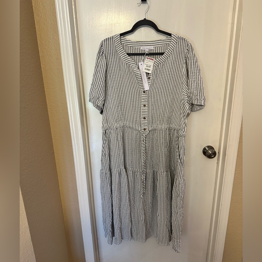 Jane and Delancey Striped Midi Dress